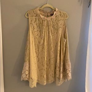 Off the shoulder cream blouse 26w